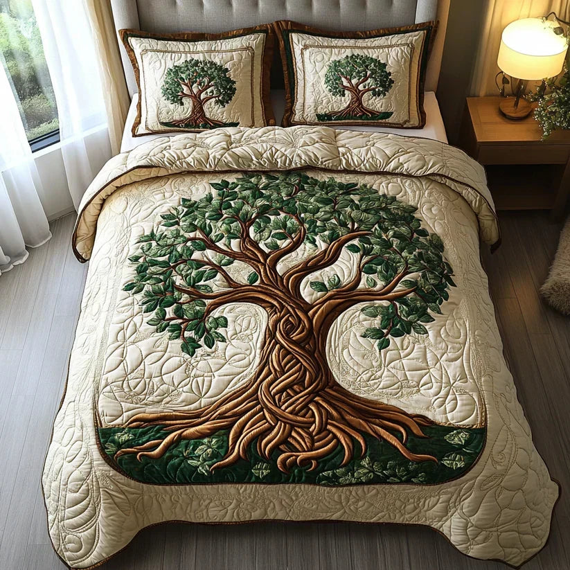 3-Piece Quilt Set - Tree of Life