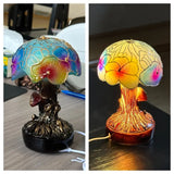 Bohemian Floral Mushroom Table Lamp
