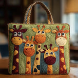 Giraffe Print Quilted Tote Bag