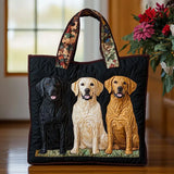 Artisan Tote Bag Featuring Three Labradors