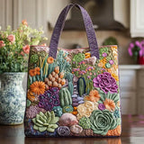Handcrafted Tote Bag - Succulent Oasis