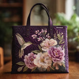 Handcrafted Quilted Bag - Featuring Hummingbirds and Orchids