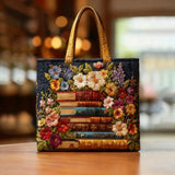 Floral Print Artisan Tote with Book Pockets