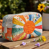 Betty - Quilted Toiletry Bag - Golden Rays