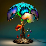 Bohemian Floral Mushroom Table Lamp