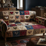 Carmela - Quilted Sofa Cover Hearts Warm