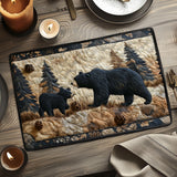 Daniella - Quilted Placemat - Bear Family Black