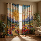 Elliana - Quilted Curtains - Flower Path