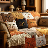 Elyssa - Quilted Sofa Cover Cat Gold