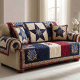 Enid - Quilted Sofa Cover in American Style