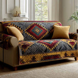 Fayette - Quilted Sofa Cover Classic Check Pattern