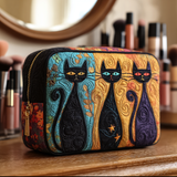 Goldie - Quilted Toiletry Bag - Curious Cat