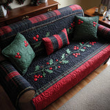 Jovie - Quilted Sofa Cover Holly Christmas