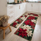 Kali - 2-Piece Kitchen Mat Set - Festive Christmas Plaid