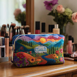 Kelsey - Quilted Toiletry Bag - Retro Travel