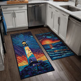Leighton - 2-Piece Kitchen Mat Set - Ocean Lighthouse