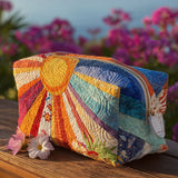Maribel - Quilted Toiletry Bag - Boho Rays