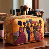 Monica - Quilted Toiletry Bag - Refined Print