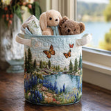 Quilted Laundry Basket - Blue Lupin