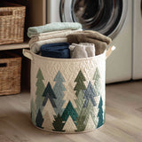 Quilted Laundry Basket - Christmas Trees