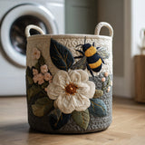 Quilted Laundry Basket - Floral Bee