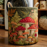 Quilted Laundry Basket - Mushroom Forest