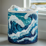 Quilted Laundry Basket - Ocean Wave