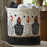 Quilted Laundry Basket - Polka Dots