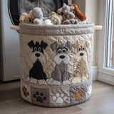 Quilted Laundry Basket - Schnauzer Sketch