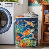 Quilted Laundry Basket - Sea Turtle