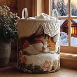 Quilted Laundry Basket - Snowy Calm
