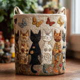 Quilted Laundry Basket - Whiskers