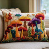 Quilted Pillow Sham - Mushroom Garden