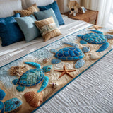 Saffron - Quilted Bed Runner - Peaceful Turtle Bay