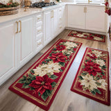 Sonia - 2-Piece Kitchen Mat Set - Elegant Winter Flowers
