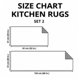 Jacqueline - 2-Piece Kitchen Mat Set - Red Winter Flower