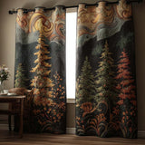 Zinnia - Quilted Curtains - Moonlit Pine
