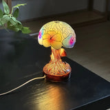 Bohemian Floral Mushroom Table Lamp