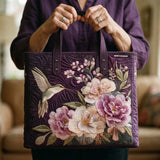 Handcrafted Quilted Bag - Featuring Hummingbirds and Orchids