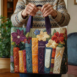 Book Lover's Quilted Tote Bag