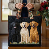 Artisan Tote Bag Featuring Three Labradors